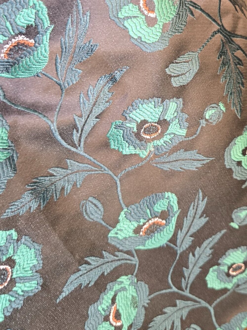 J.Crew Cocktail Dress Teal/Green Poppy on Black Size 4 - Picture 7 of 8